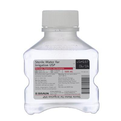 IRRIGATION STERILE WATER 500ML PIC 16/CS RX B Braun Medical Inc