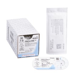 Nonabsorbable Suture with Needle Prolene™ Polypropylene P-1 3/8 Circle Needle Size 7-0 Mono...