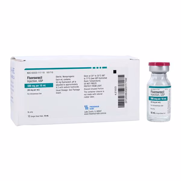 63323011710 FLUOROURACIL 500MG PF 50mg/mL SDV 10X10ML ADRUCIL 500 MG/10ML INTRAVENOUS SOLUTION FRESE
