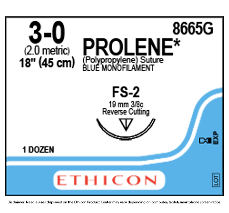 SUTURE, PROLENE BLU MONO 3-0 18" FS-2 (12/BX) Ethicon - Suture 243