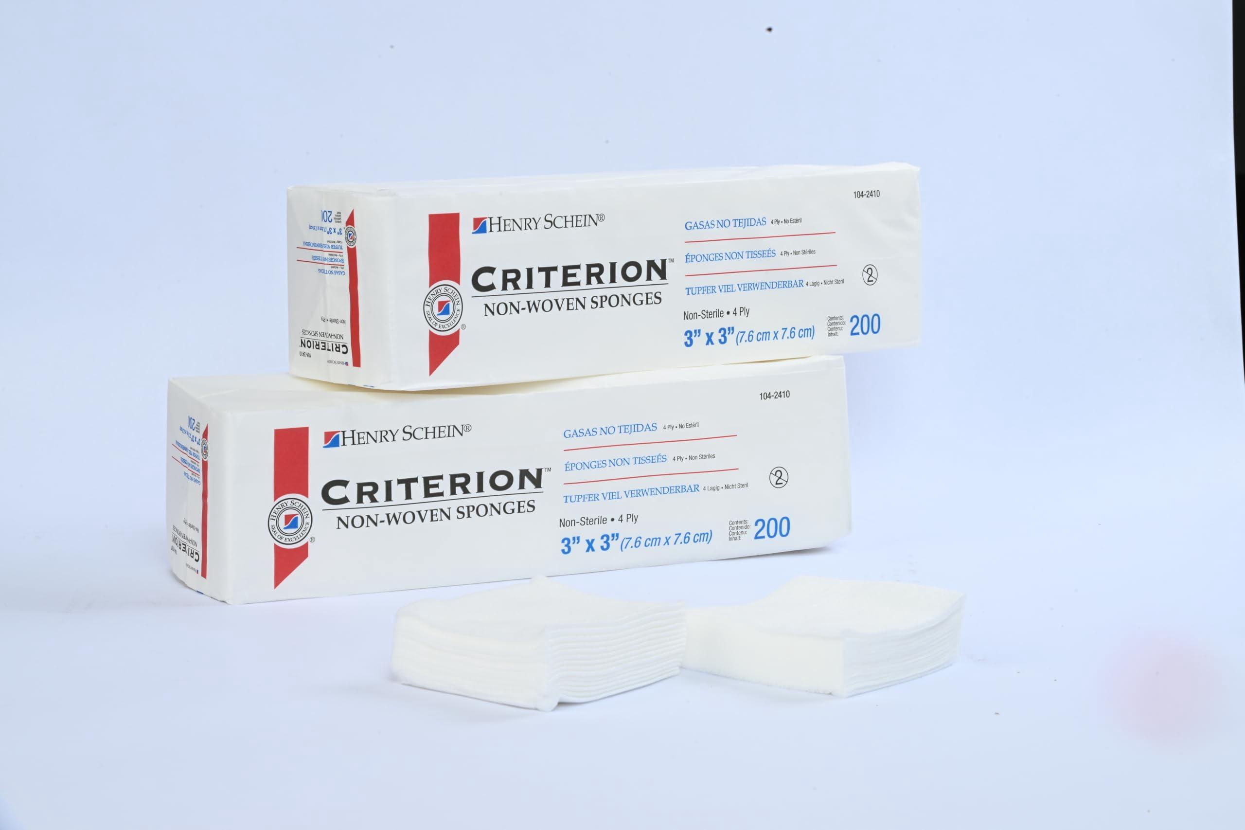 Henry Schein Premium Rayon/Polyester Blend Non-Woven Sponge 3x3" 4 Ply Latex, 20 PK/CA 472033