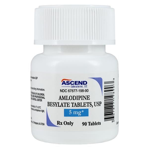 Amlodipine Besylate Tablets 5mg Bottle 90/Bottle Each Ascend Laboratories LLC