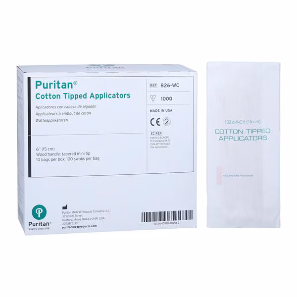 Cotton Tip Applicator Mini Tapered 6in 1000/BX Puritan Medical Products (deleted)
