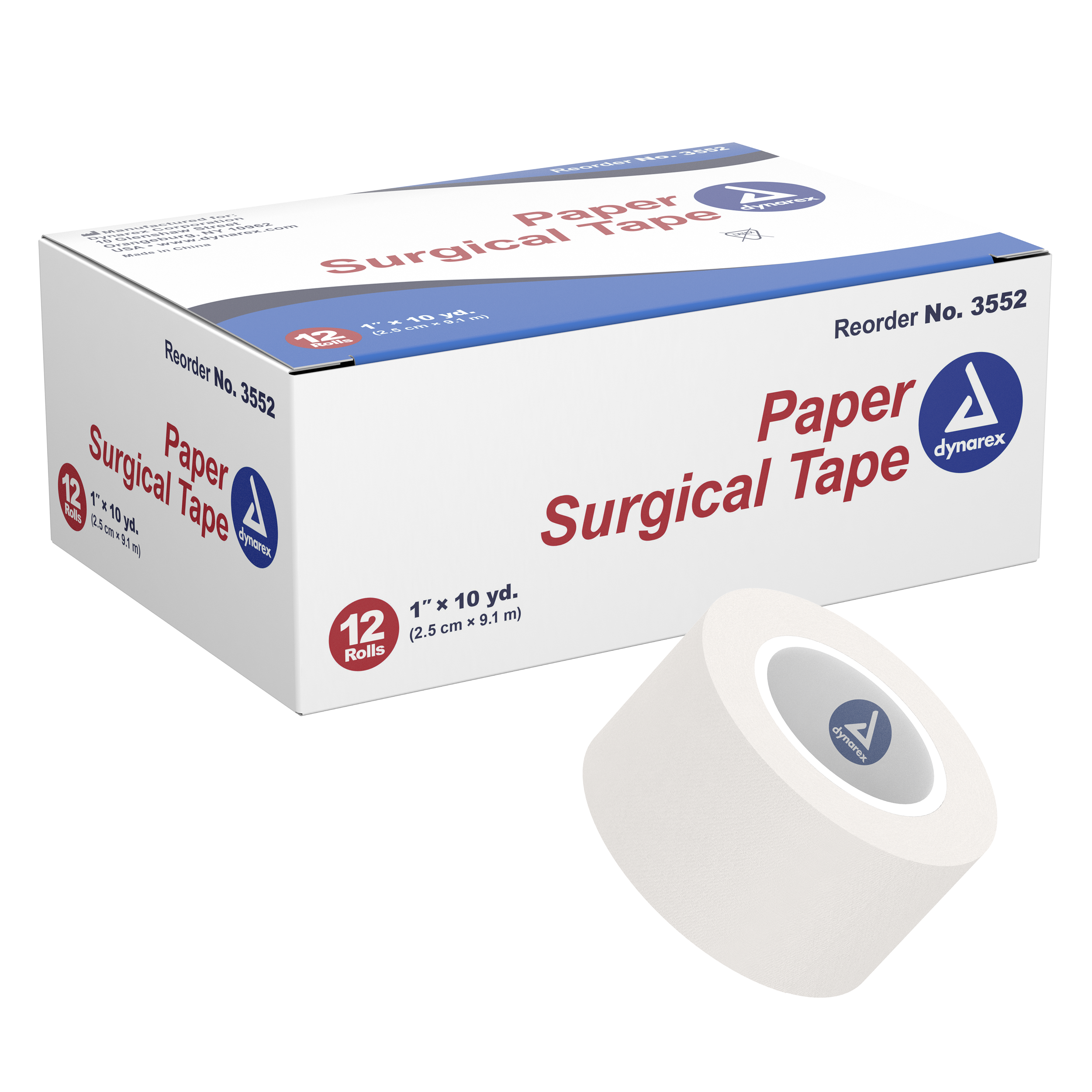 Paper Surgical Tape 1 x 10 yds 12 Ct Dynarex Corporation 3552