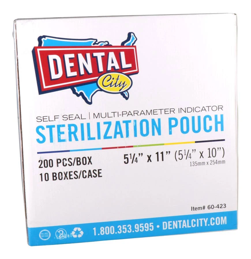 Dental City Sterilization Pouches 5.25" x 10" 200/Bx