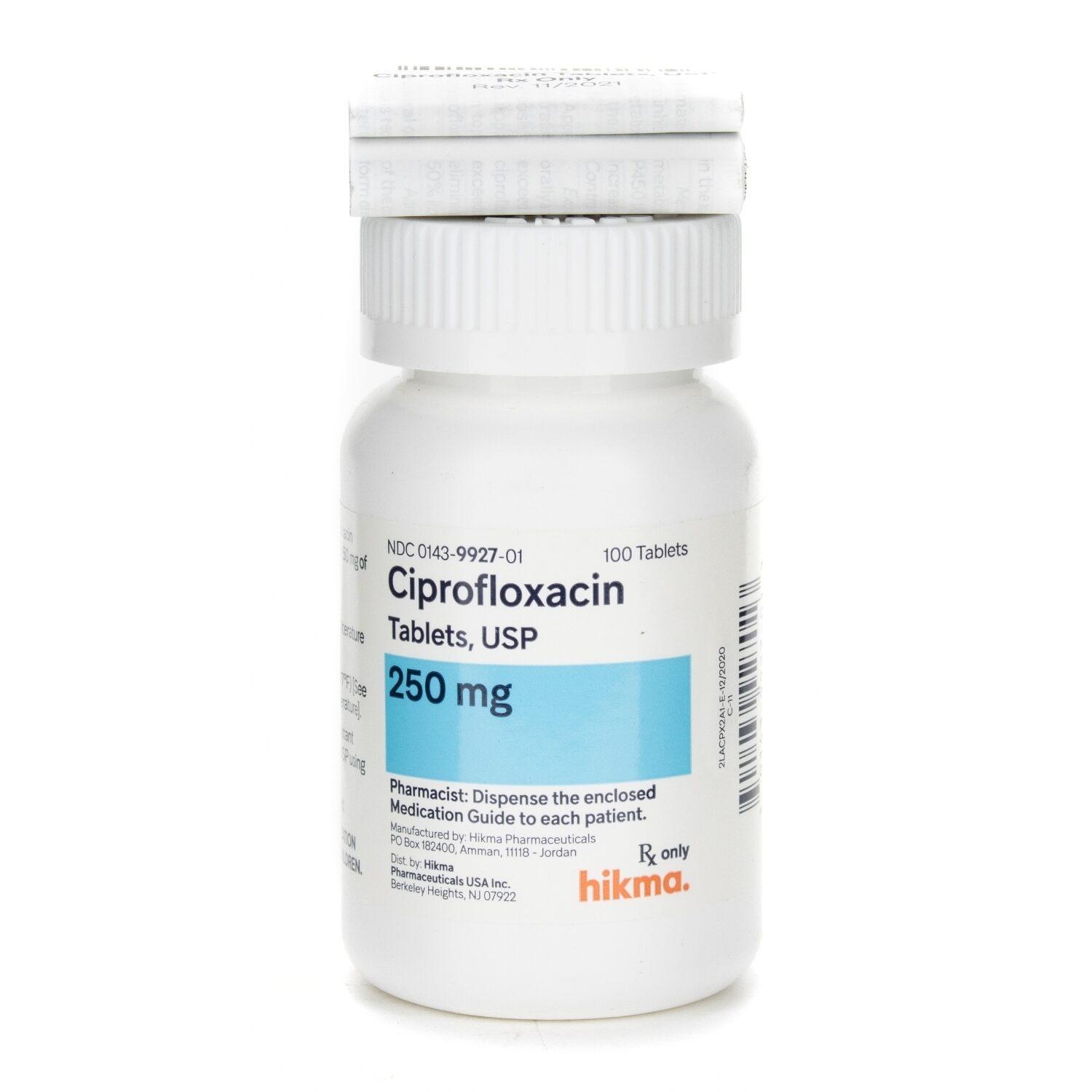 Ciprofloxacin HCl Tablets 250mg Bottle 100/Bottle Each Aurobindo Pharma USA, INC