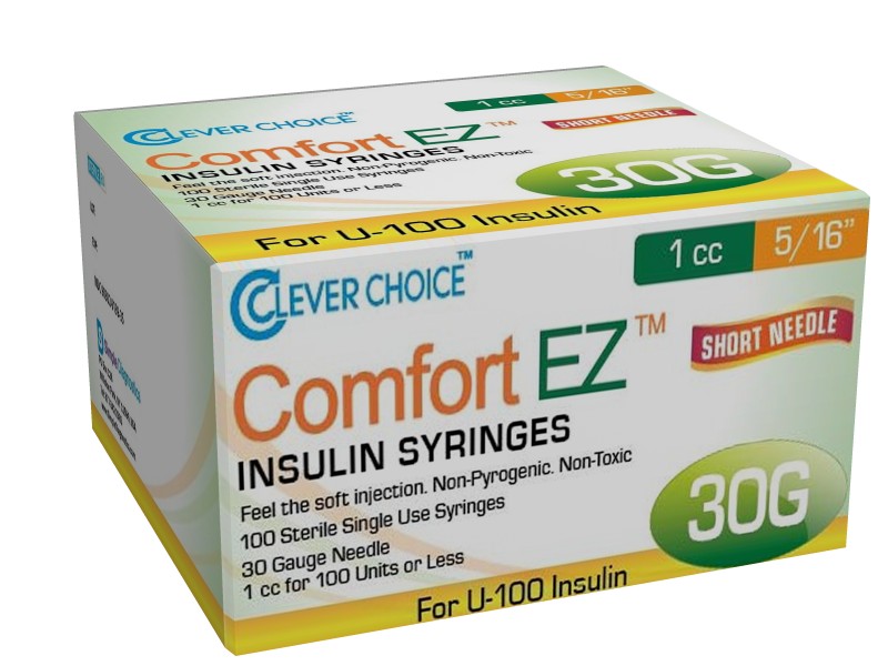 Comfort EZ Insulin Syringes 30 G 1CC 5/16 Simple Diagnostics Inc