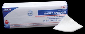 Gauze Sponges Non-Sterile 3"x3" 12-Ply 200/BG20CS Dukal Corporation