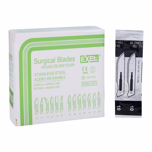 Surgical Blade Stainless Steel Size 10 100/bx Exel Corporation