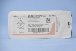 Absorbable Antibacterial Suture with Needle Monocryl™ Plus Poliglecaprone 25 with Irgacare MP