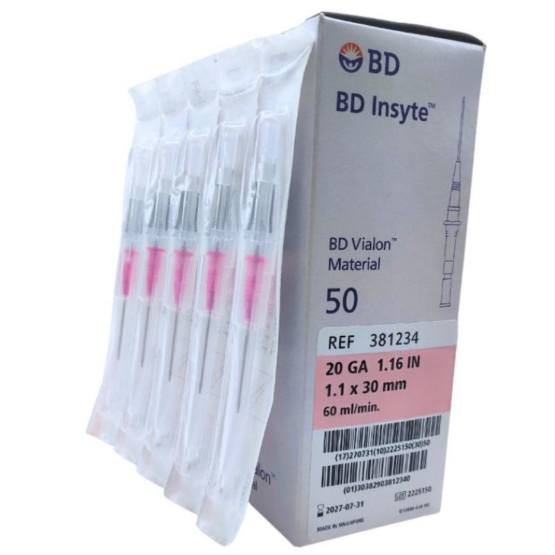 Insyte Autoguard IV Catheter 20 Ga 1" Notched Ndl 1" Vialon Biomaterial Ster 50/Box, 4 BX/CA 381533
