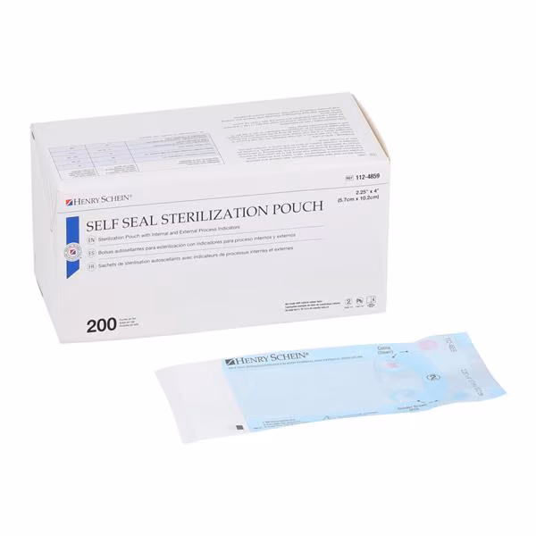 Sterilization Pouch Self Seal 2.25 in x 4 in 200BX HENRY SCHEIN INC