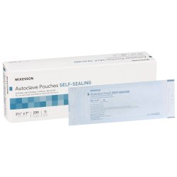 Sterilization Pouch McKesson Ethylene Oxide (EO) Gas / Steam 3-1/2x9 in White / Blue
