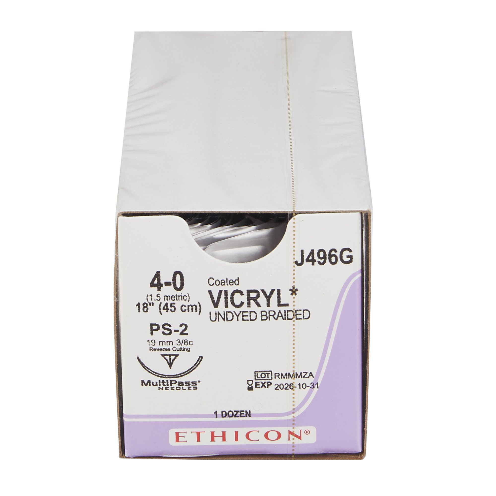 Absorbable Suture with Needle Coated Vicryl™ Polyglactin 910 PS-2 3/8 Circle Precision Reverse Cutti