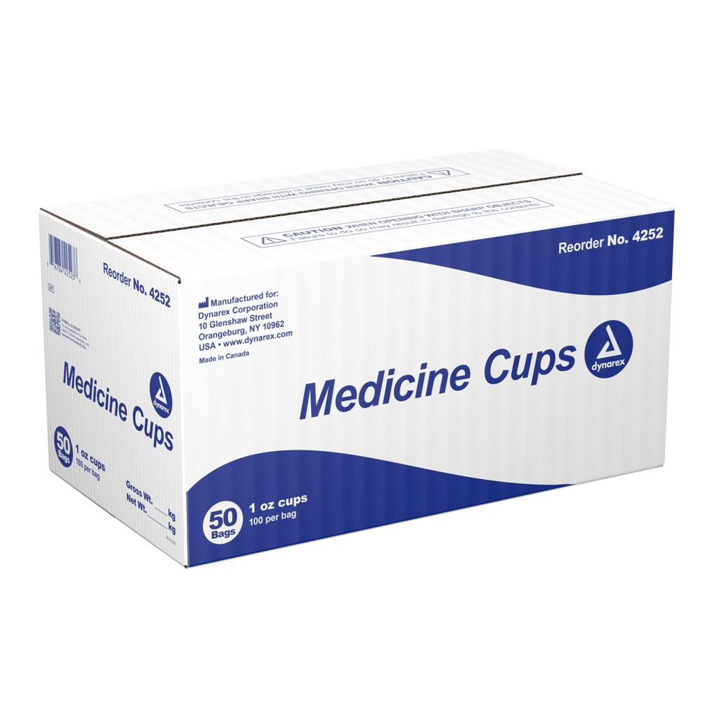 Medicine Graduated Cup Disposable Clear Polypropylene 1 oz 100/Package, 50 PK/CA Dynarex Corporation