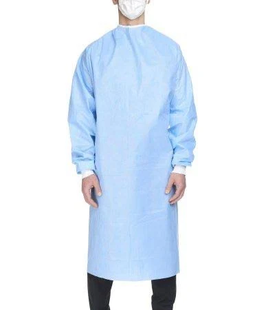 Non-Reinforced Surgical Gown with Towel Halyard Basics X-Large Blue Sterile Disposable GOWN, SURG BL
