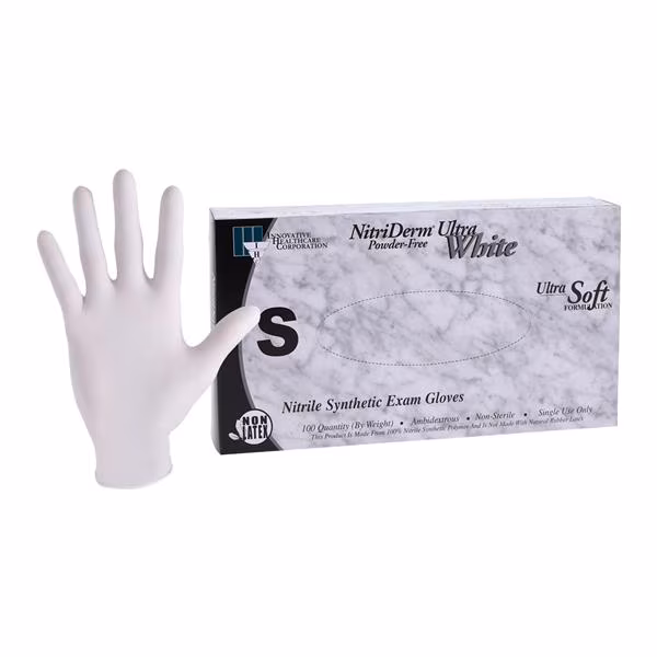 INNOVATIVE HEALTHCARE GLOVE NITRILE EXAM PF WHITE SMALL 100/BX 10BX/CS  167100