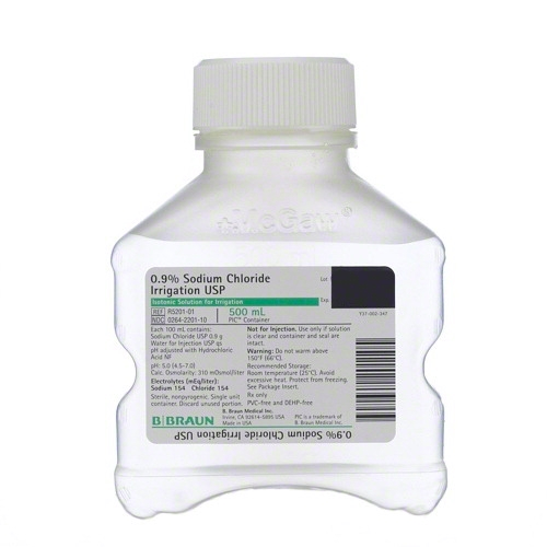 Sodium Chloride Irrigation 0.9% 500ML PIC 16/CS B Braun Medical Inc