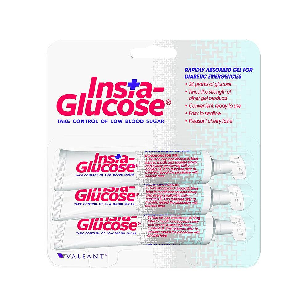 Insta-Glucose Gel Oral Cherry f/ Emergency Tx Low Blood Sugar 31gm/Tb Tube 3/Package