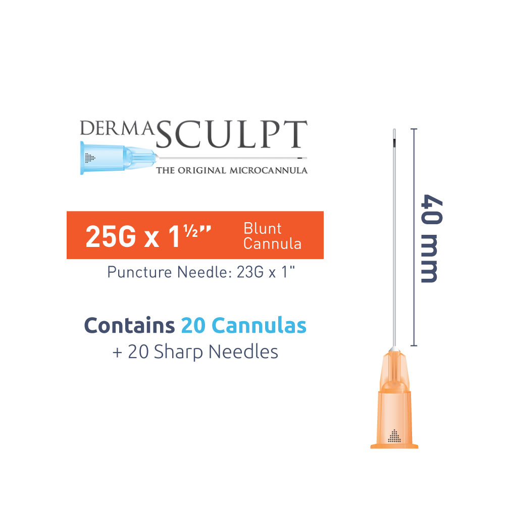 CANNULA MICRO DERMASCULPT 40MM 25GX1.5" (20/BX) Aesthetic Microcannula DermaSculpt 1-1/2 Inch Leng H