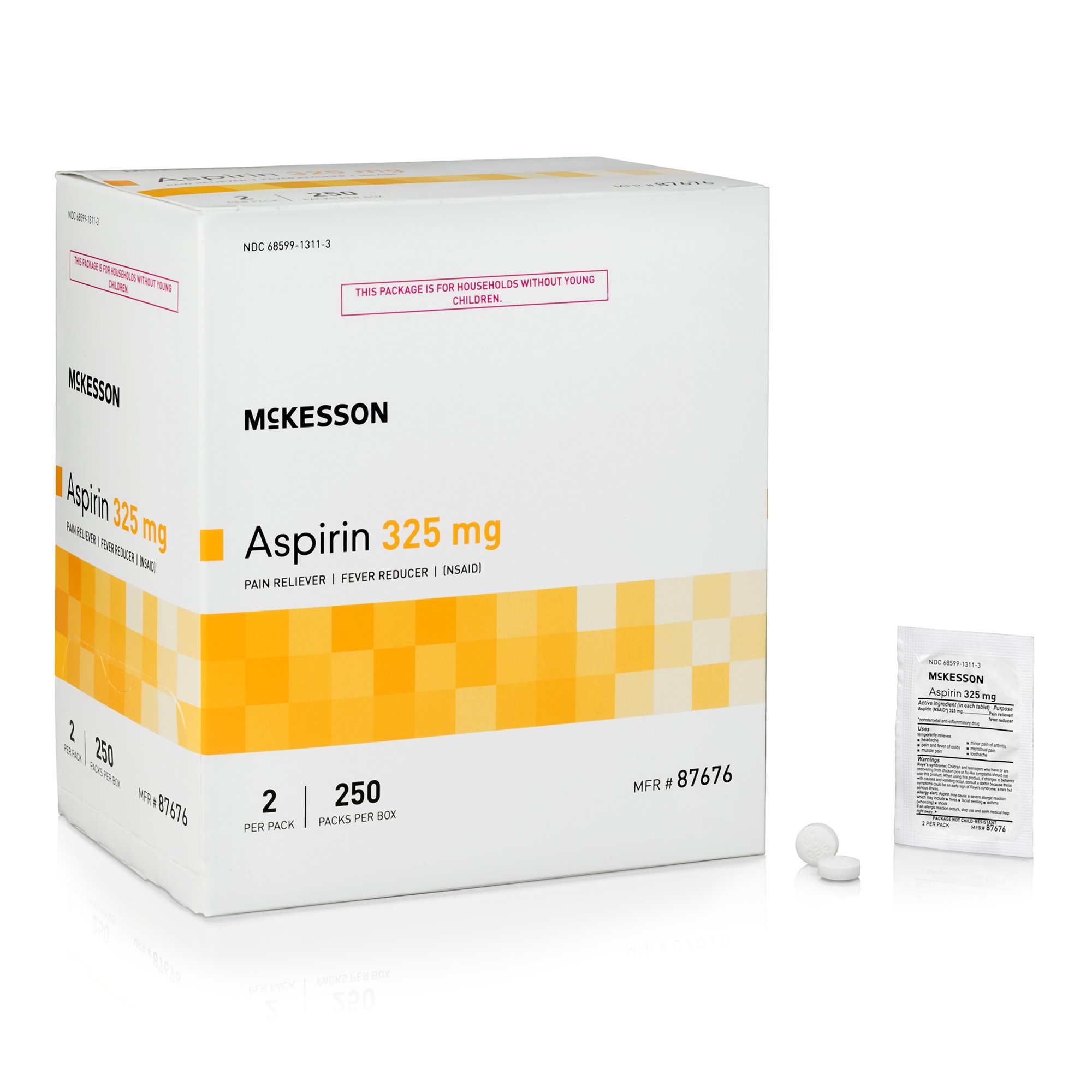 ASPIRIN, TAB 325MG 250X2 (250/BX) Mckesson Medical and Surgical Inc 87676