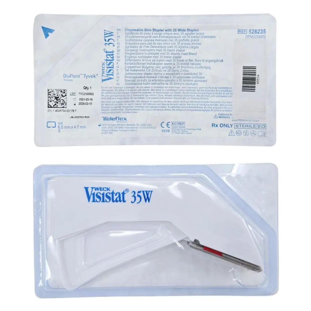 Visistat Skin Stapler Stainless Steel Squeeze Handle 35 Wide 6/Box Teleflex Medical