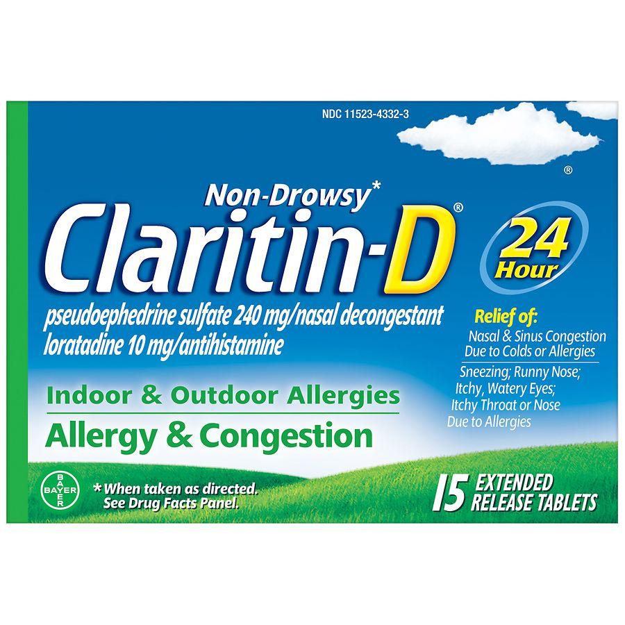 Claritin-D Allergy Oral Tablets 10/240mg 15/Box Bayer Consumer Products