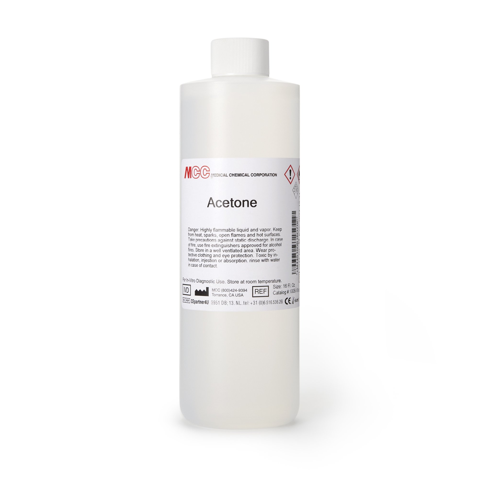 Chemistry Reagent Acetone Alcohol Solvent 100% v/v 16 oz. ACETONE, 16OZ