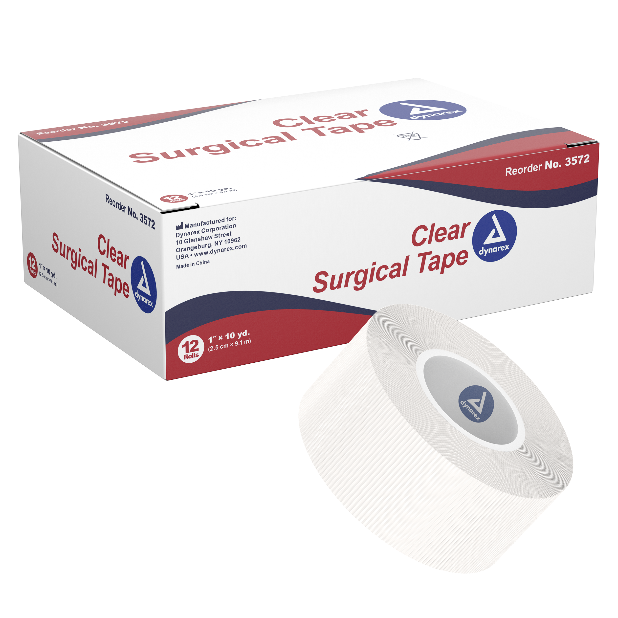 Surgical Tape Transparent 1 x 10 yds 12 Ct Dynarex Corporation 3572