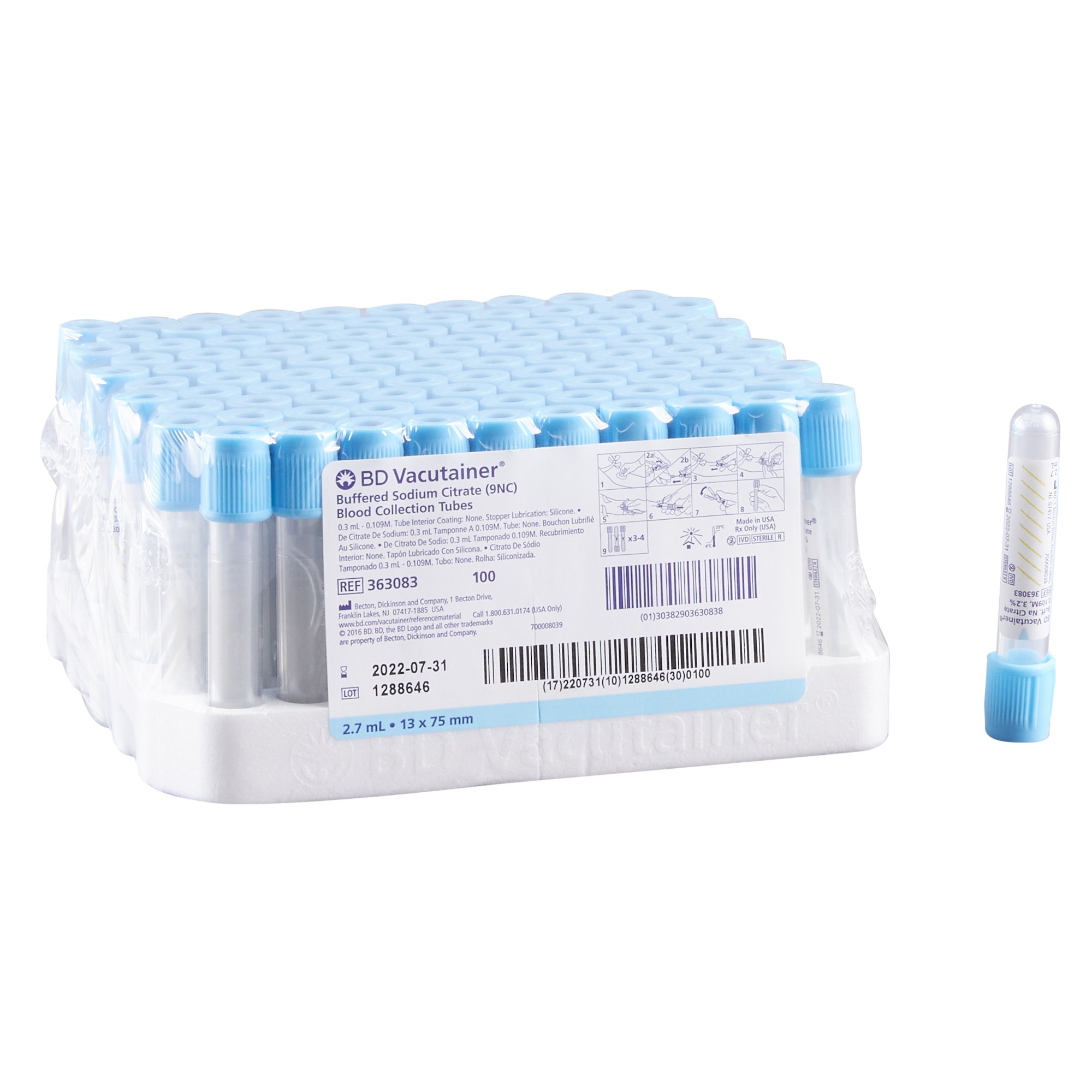 BD Vacutainer® Plus Venous Blood Collection Tube Sodium Citrate Additive 2.7 mL BD Hemogard™
