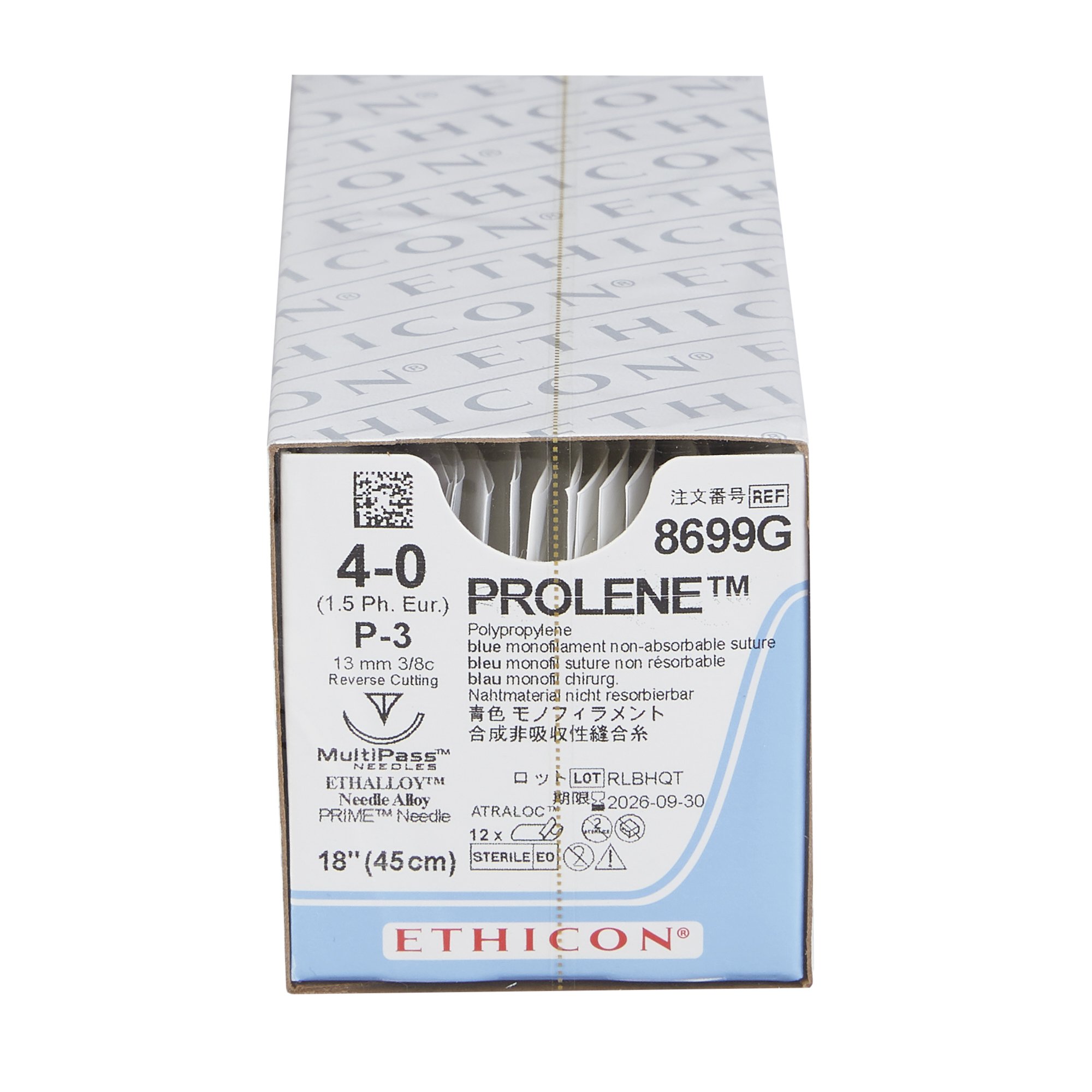 SUTURE, PROLENE BLU MONO 4-0 18" P-3 (12/BX) Ethicon - Suture 243 8699G