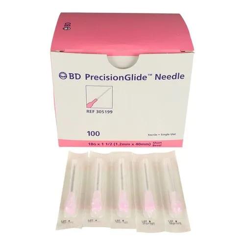Ndl PrecisionGlide 18g 1-1/2" Hypodermic Regular Bevel Ster Latex-Free Disp 100/Box, 10 BX/CA 305196