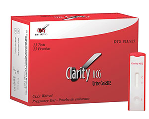Clarity HCG Test Cassettes, CLIA Waived, 25/bx Clarity Diagnostics LLC