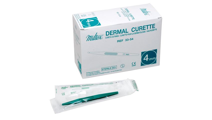 Dermal Curette 4mm 50/bx Integra Miltex 33-54M
