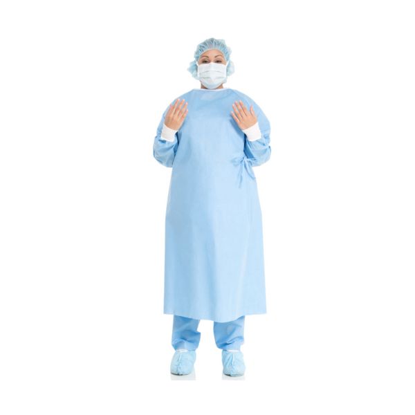 Non-Reinforced Surgical Gown with Towel Halyard Basics Large Blue Sterile Disposable GOWN, SURG BLU