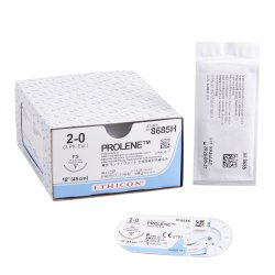 Nonabsorbable Suture with Needle Prolene™ Polypropylene FS 3/8 Circle Needle Size 2-0 Monofilament