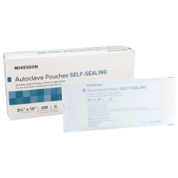 Sterilization Pouch McKesson Ethylene Oxide (EO) Gas / Steam 5-1/4x10 in White / Blue