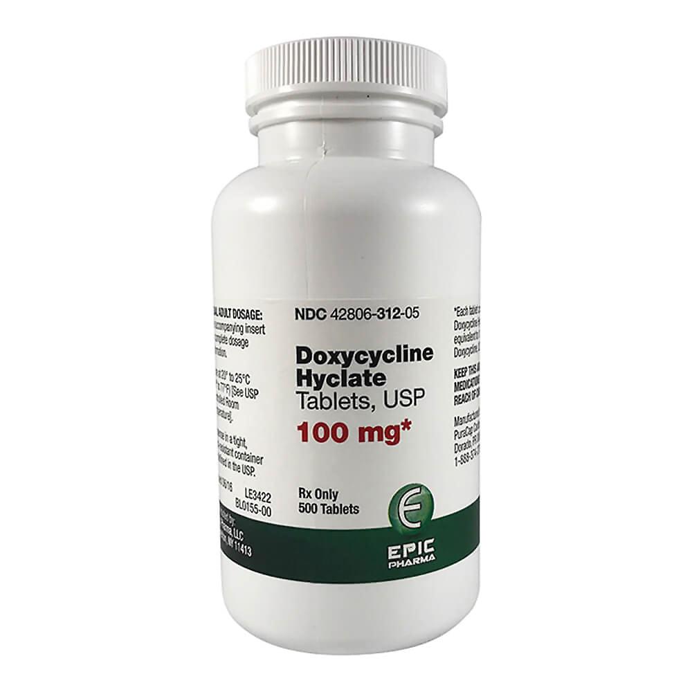 Doxycycline Hyclate 100 mg Tablet 500 Tablets