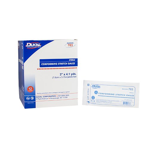 Conforming Bandage Dukal™ 3 Inch X 4-1/10Yard 1-Ply Sterile 1 per Pack GAUZE, CONFORM STRETCH STR 3"