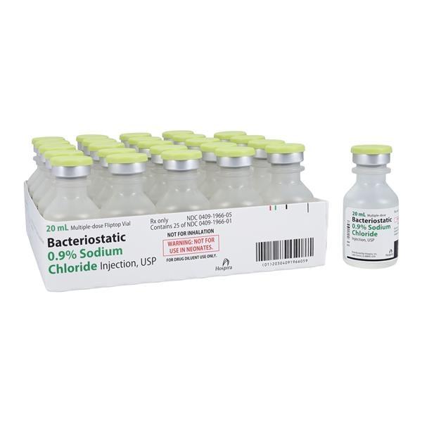 Bacteriostatic Sodium Chloride Injection 0.9% MDV 20mL 25/Package Pfizer Injectables