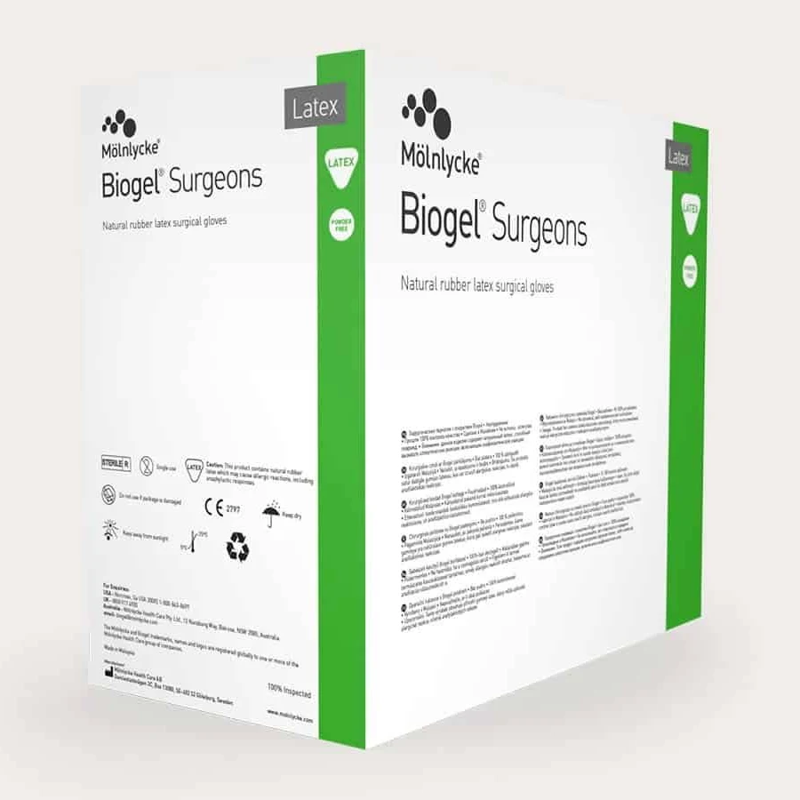 Surgical Glove Biogel® Surgeons Size 7 50 Pairs per Box Sterile Latex Standard Cuff Length Micro-Tex