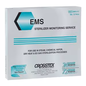 MONITORING Biologic STERILIZER 12 TESTS/BX Crosstex International EMS-012