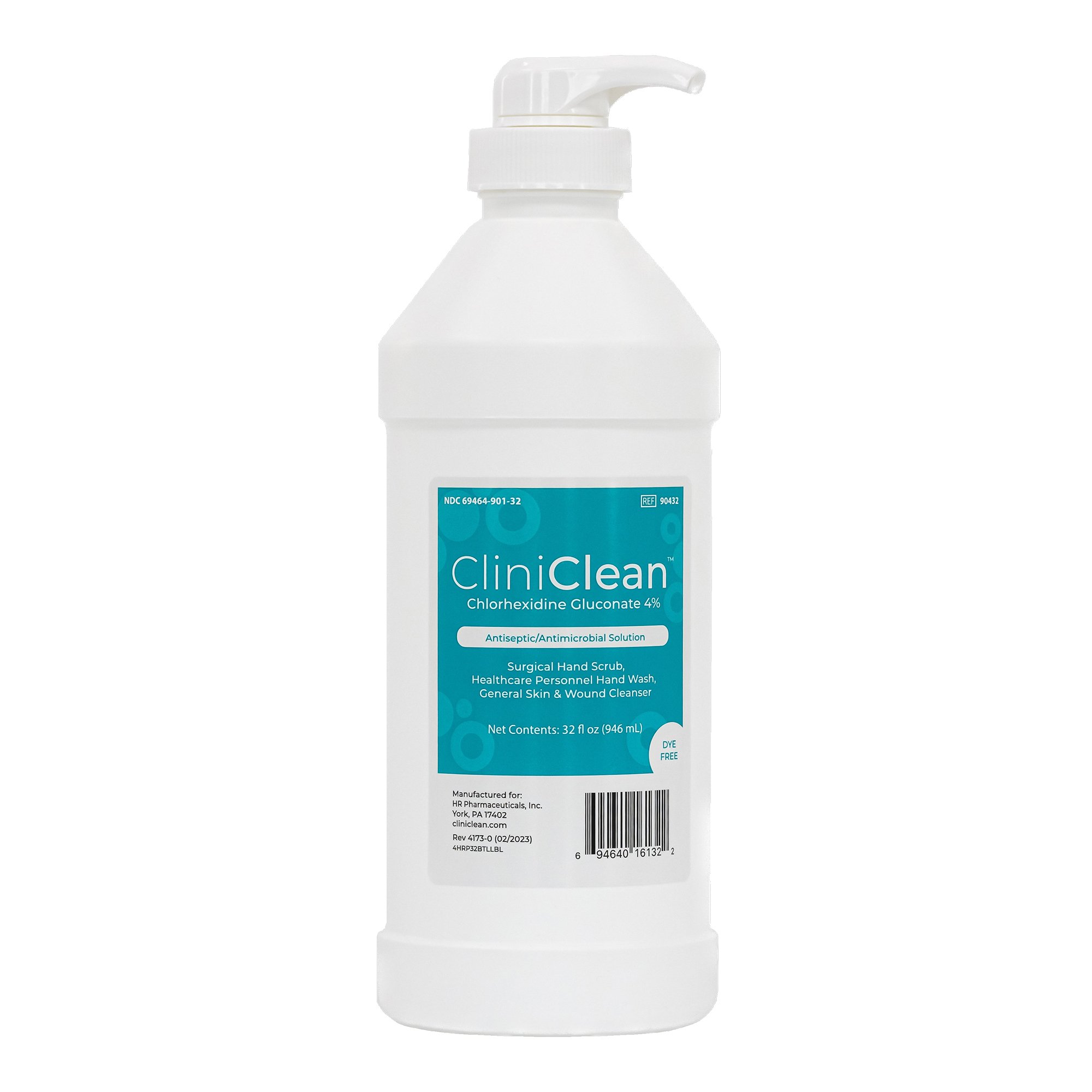 CliniClean Chlorhexidine Gluconate 4% PUMP 32oz EA HR Pharmaceuticals 90432