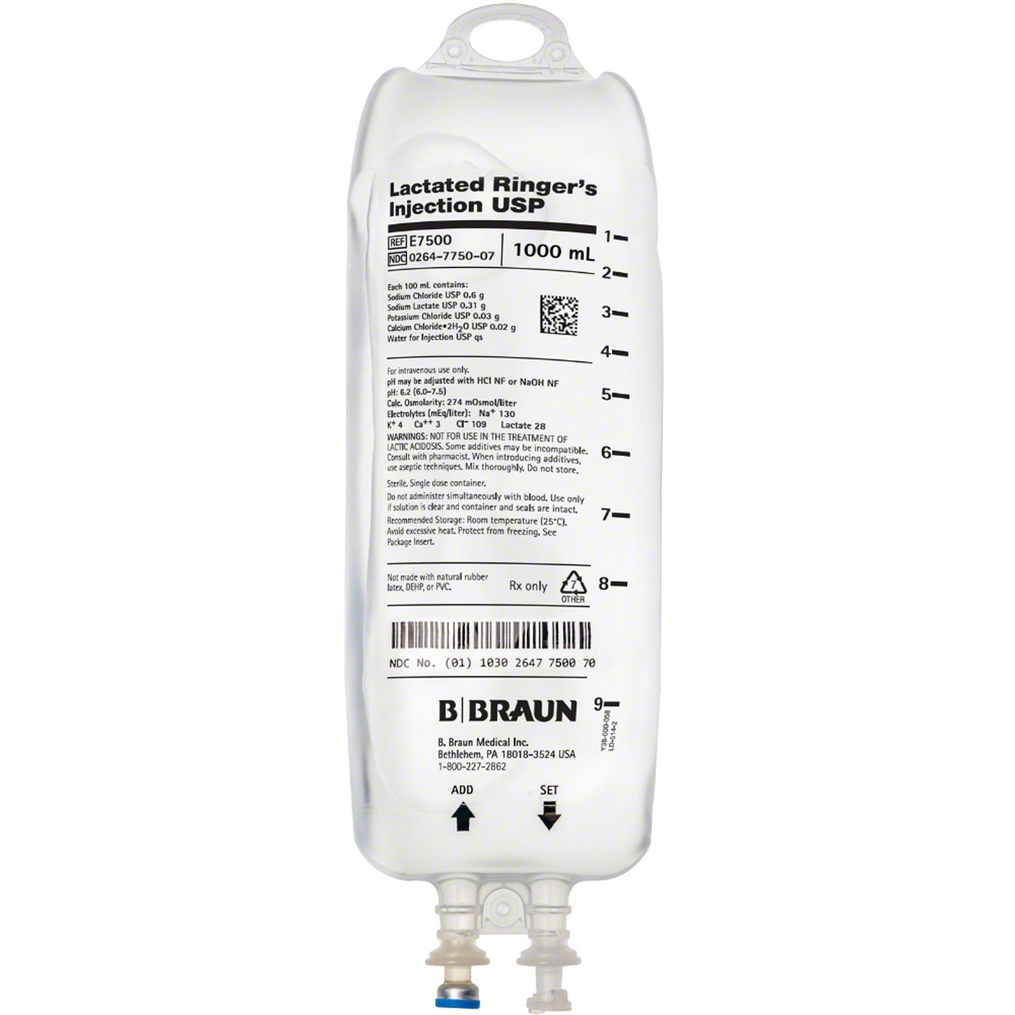 LACTATED RINGERS INJECTION USP1000ML EXCEL 12/CS B Braun Medical Inc