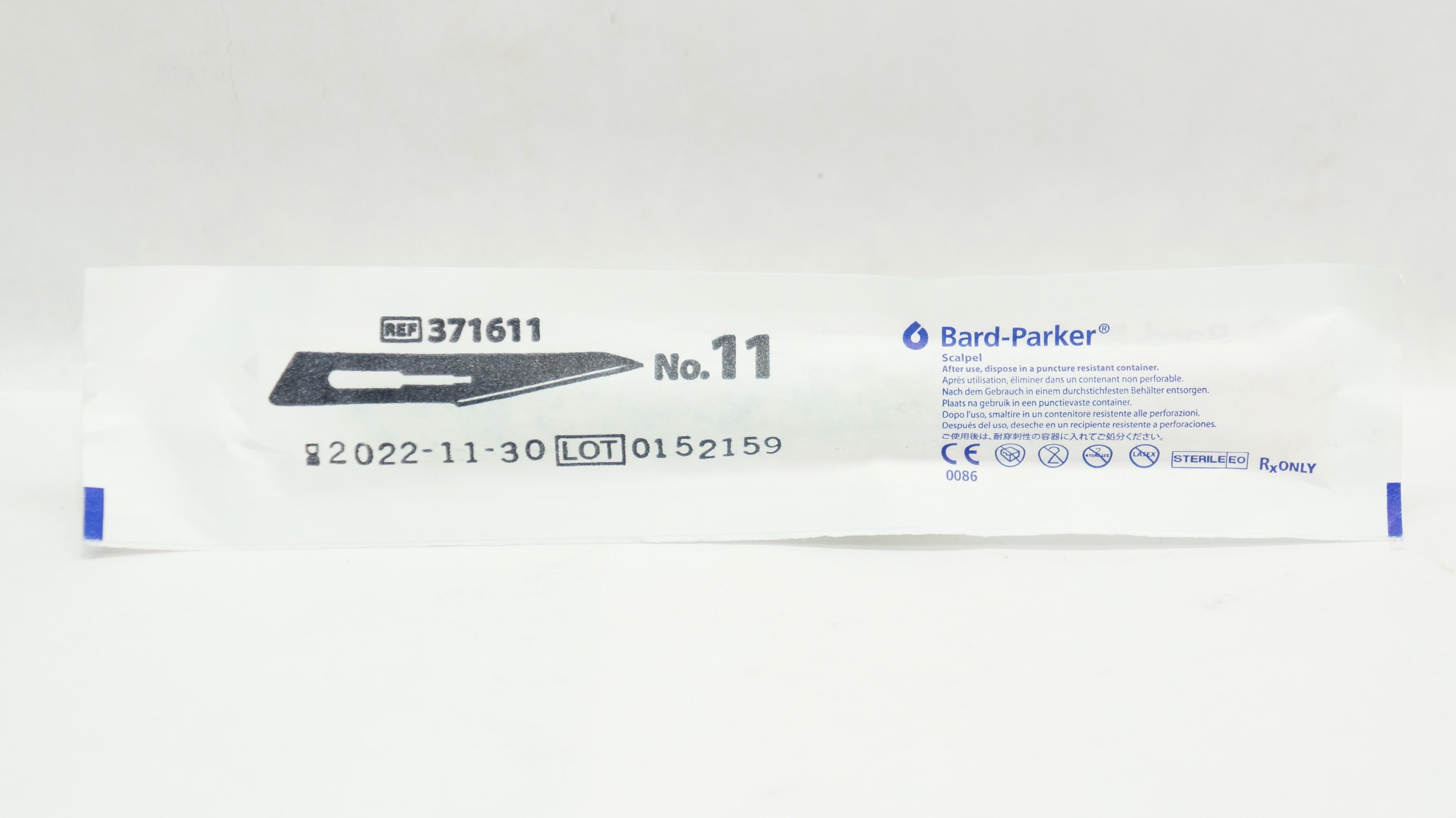 Bard-Parker Disposable Surgical Scalpel #11 Plastic/Stainless Steel Sterile, 10 BX/CA Bard Parker