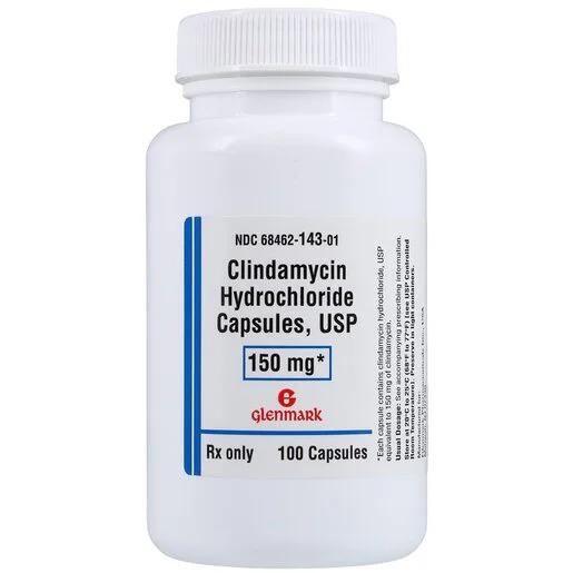 Clindamycin HCl Capsules 150mg Bottle 100/Bottle Each Glenmark Pharmaceuticals