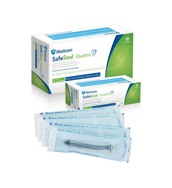 SafeSeal Quattro Sterilization Pouch 7.5 in x 13 in 200/Bx