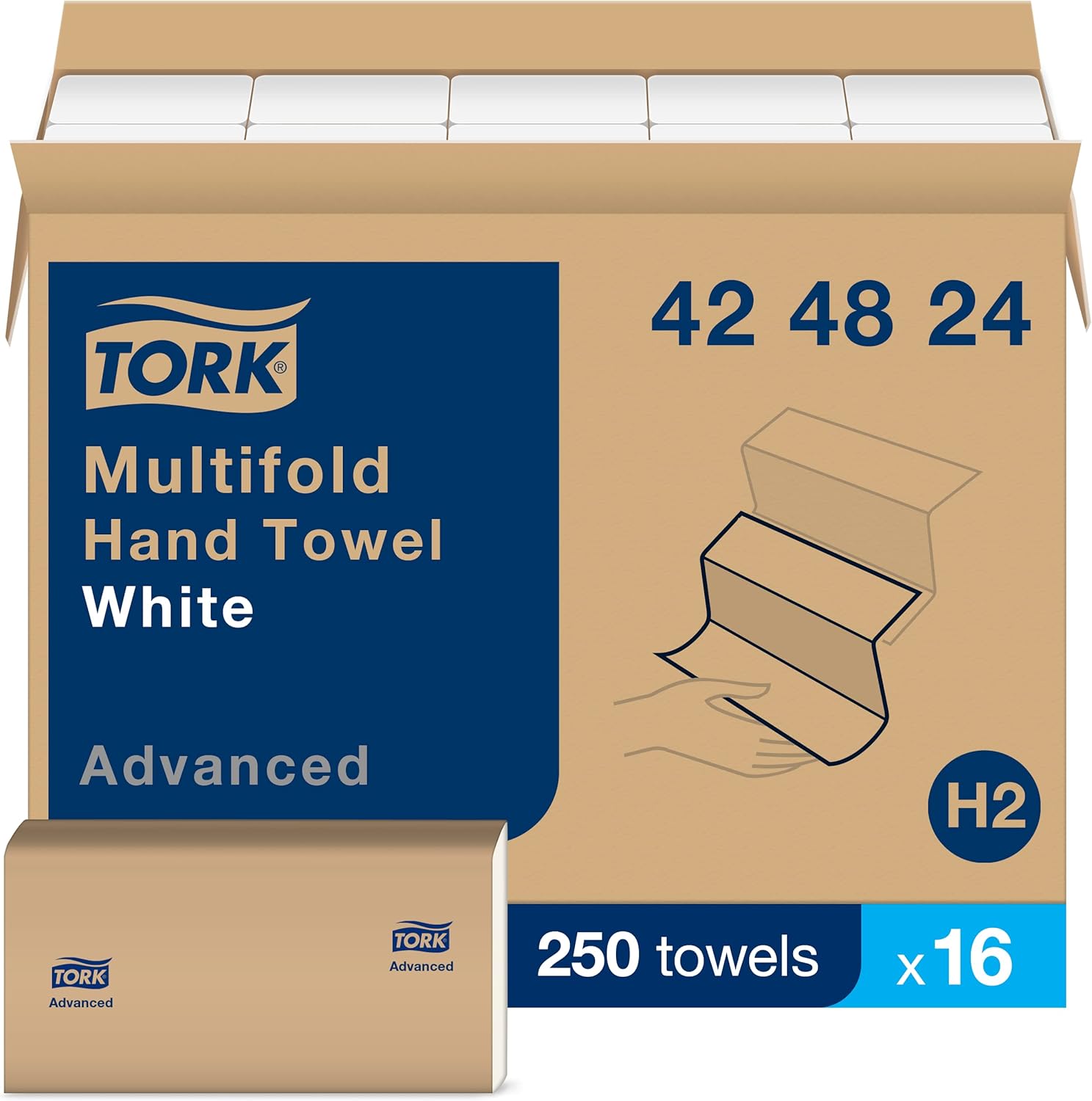 TOWEL HAND MULTIFOLD C-FOLD WHITE 250SHT/PK16PK/CS Essity Professional Hygiene North America LLC
