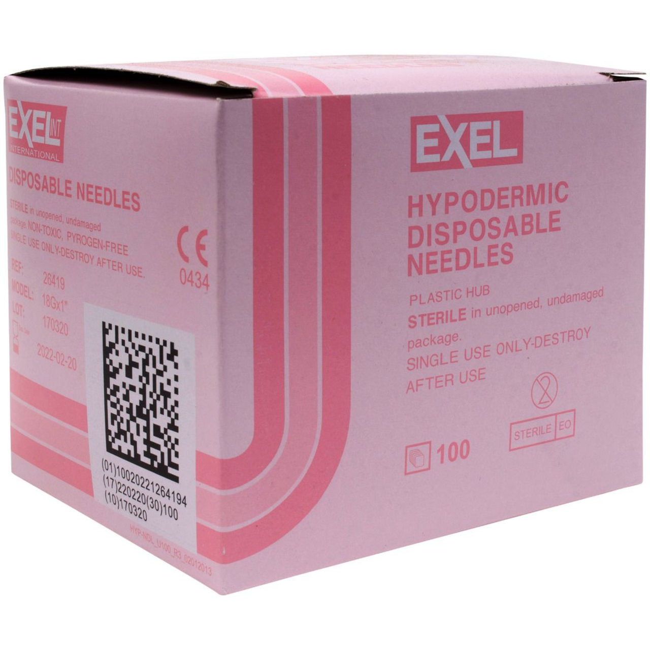 Hypodermic Needle 18GX1 100/BX Exel Corporation