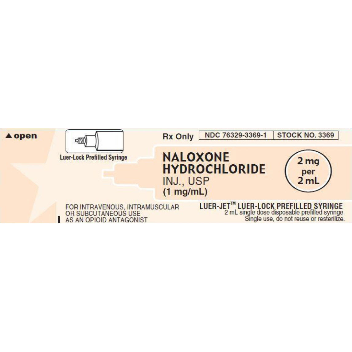 Naloxone, 1 mg/ml, 2ml Luer-JetTM LuerLock Prefilled Syringe
